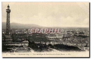 Old Postcard Lyon Restaurants Gay Tower metal Fourviere and Croix Rousse