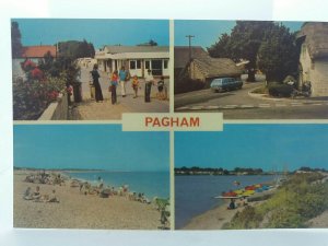 Pagham Sussex UK New Vintage Multiview Postcard Holiday Park Beach Lagoon c1970