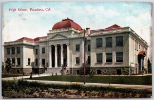 High School Pasadena California CA Front View Of The Building Staircase Postcard