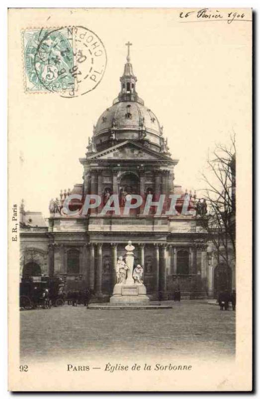 Paris - 3 - Church of the Sorbonne - Old Postcard