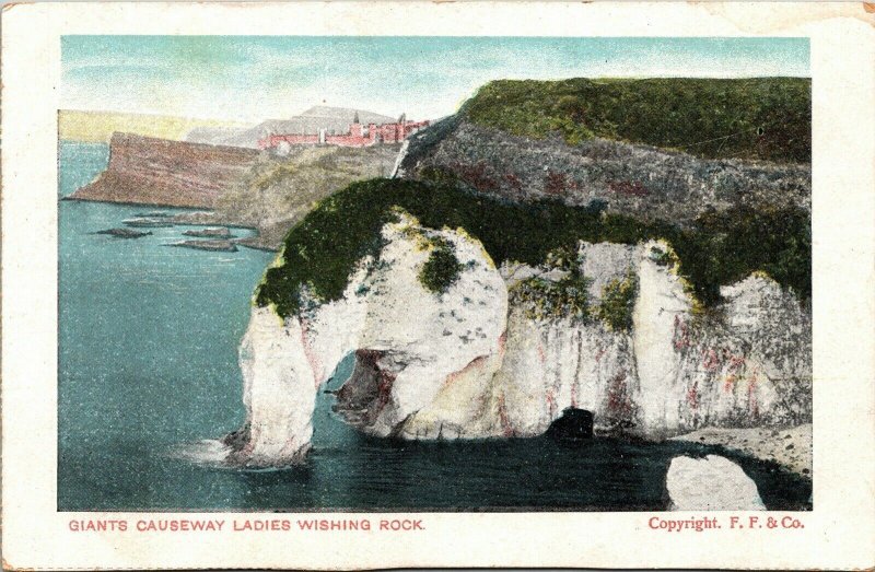 Giants Causeway Ladies Wishing Rock Antique WB Germany Postcard DB UNP Unused 