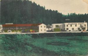 California Klamath Motel Court 1930s Postcard roadside Davis Litho 11902