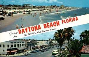 Florida Daytona Greetings From The World's Most Famous Beach Split View