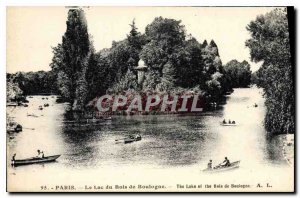 Postcard Old Paris Lake Bois de Boulogne