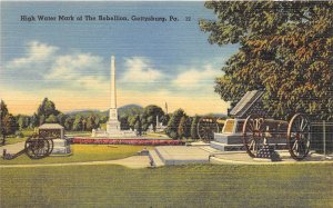 Gettysburg Pennsylvania 1940s Postcard Civil War High Water Mark