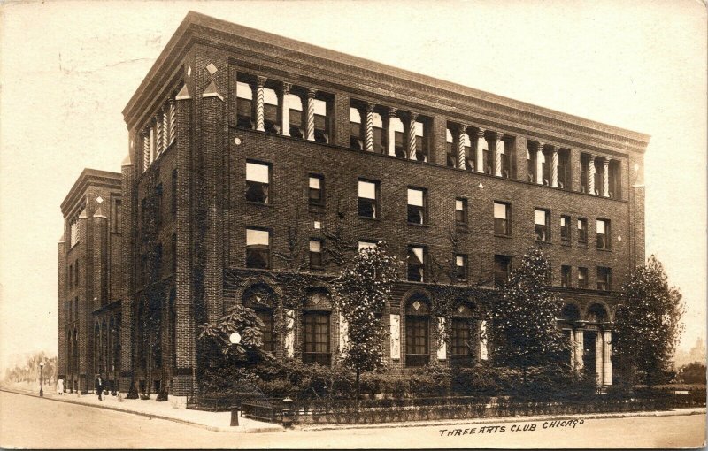 Postcard IL Chicago RPPC Real Photo Three Arts Club 1908 L9