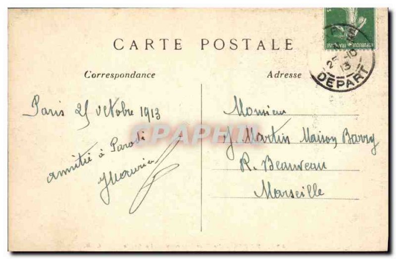Old Postcard Paris Parc Monceau The grid