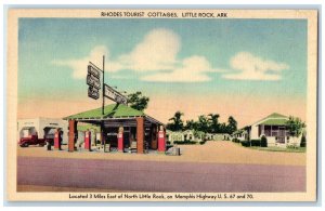 c1940's Rhodest Tourist Cottages Exterior Little Rock Arkansas AR Trees Postcard