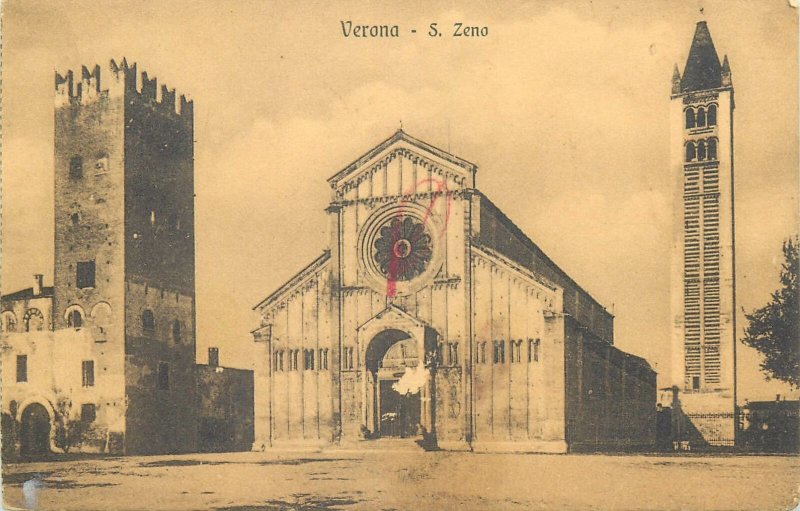 antique Postcard Italy Verona S. Zeno Basilica