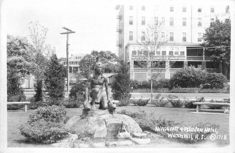 Postcard RPPC 1940s Rhode Island Watch Hills Ninigtott Hotel occupation 24-5063