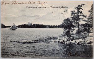 1905 Picturesque America - Thousand Islands Ocean Scene Posted Postcard