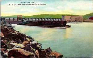 Guntersville Dam TVA Dam Guntersville Alabama Scenic Landmark DB Postcard 