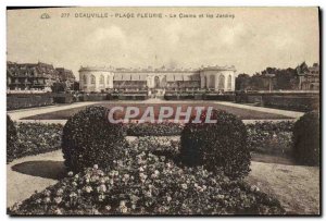 Old Postcard Deauville La Plage Fleurie Casino and gardens