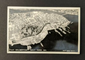 Vintage Bremerton Navy Yard Aerial Photo Washington RPPC Real Photo