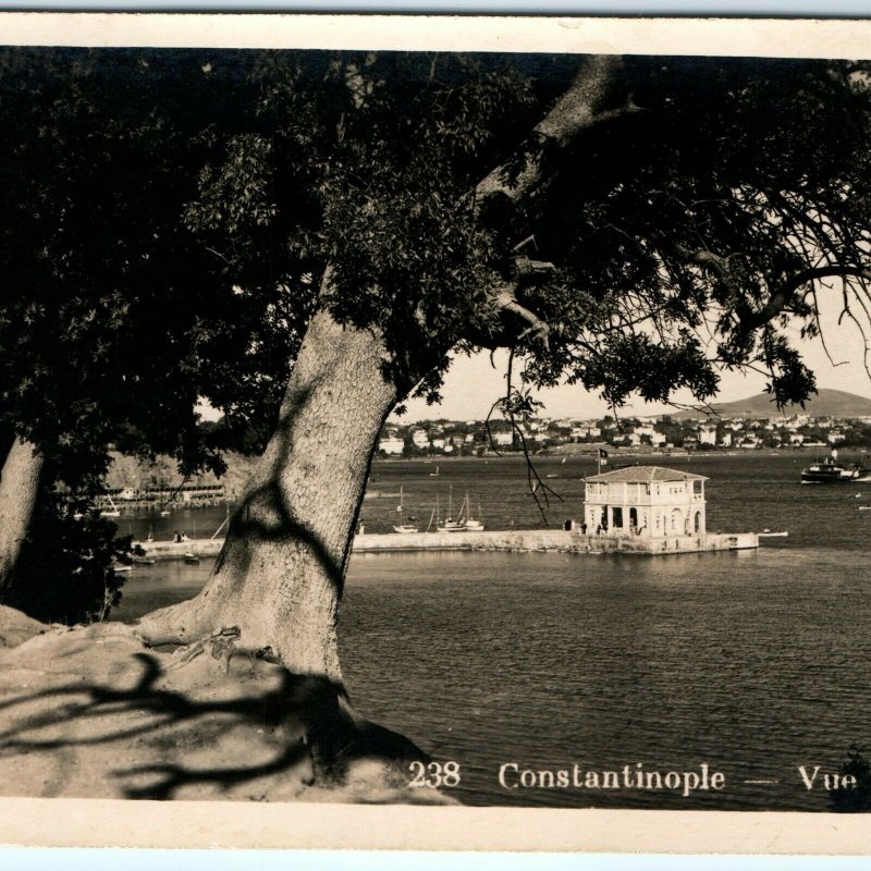 1926 Constantinople, Turkey RPPC 'Vue de Moda' Real Photo Postcard Steamship A27