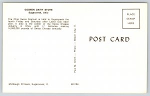 Sugarcreek Ohio~Goshen Dairy Store~Winter Mountain Mural~Flowers~1950s Postcard