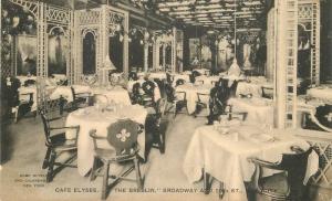 Acme Novelty Cafe Elysee Interior 1908 NEW YORK CITY NEW YORK postcard 2962