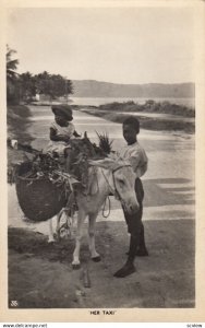 RP: Girl on Donkey , 1930-40s ; Jamaica , Her Taxi