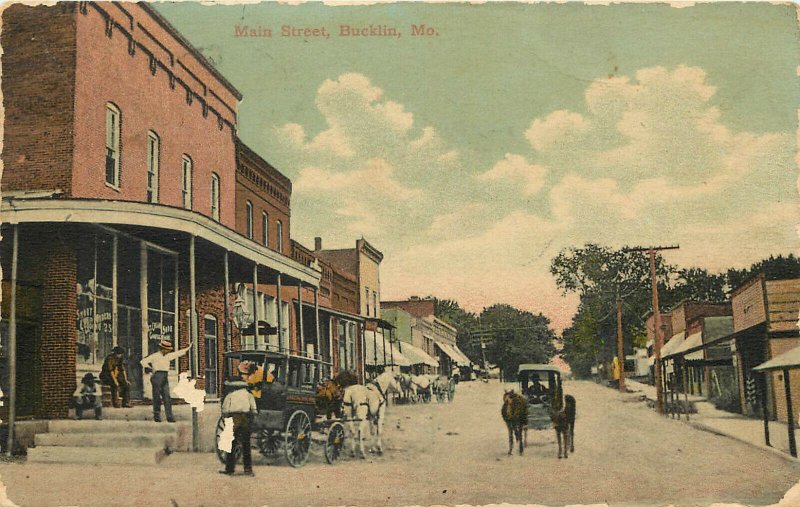 Wheelock Postcard Main Street Scene Bucklin MO Linn County,  