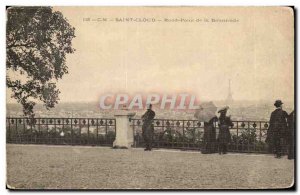 Postcard Old Saint Cloud Rond Point of the Balustrade Eiffel Tower Military m...