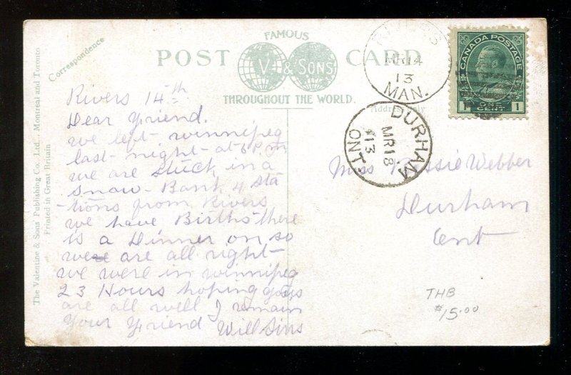 dc575 - FORT WILLIAM Ontario 1913 CPR Train Station & Yards  Postcard