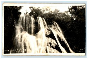 Waterfall Baracoa Cuba Real Photo RPPC Postcard (L22)