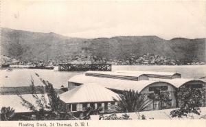 ST THOMAS DANISH WEST INDIES~FLOATING DOCK~LIGHTBOURNS PHOTO POSTCARD 1910s