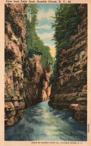 Vintage Postcard 1920's View From Table Rock Ausable Chasm New York NY C. W. H.