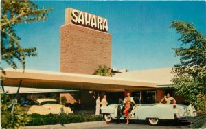 Cadillac Hotel Sahara Postcard Las Vegas Nevada roadside Crocker 9386