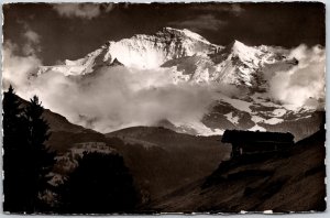 Die Jungfrau Im Abendlicht Switzerland By Thor Gyger RPPC Real Photo Postcard