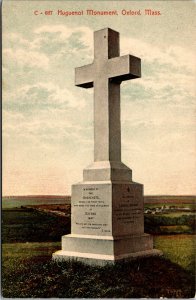 Vtg 1910s Huguenot Monument Oxford Massachusetts MA Unused Postcard