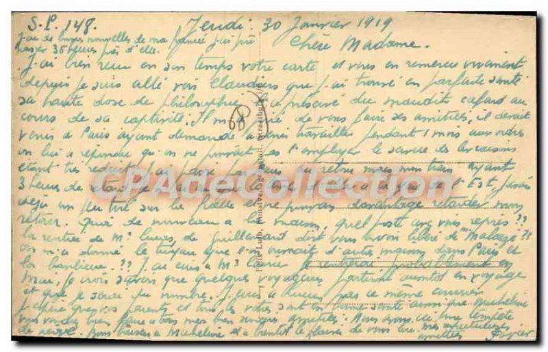 Postcard Old Mulhausen Postamt