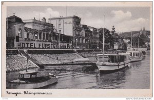 REMAGEN, Rhineland-Palatinate, Germany, 1900-1910's; Rheinpromenade, Boats