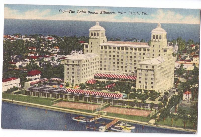 Palm Beach Biltmore Florida FL 1953 Curteich Linen Postcard