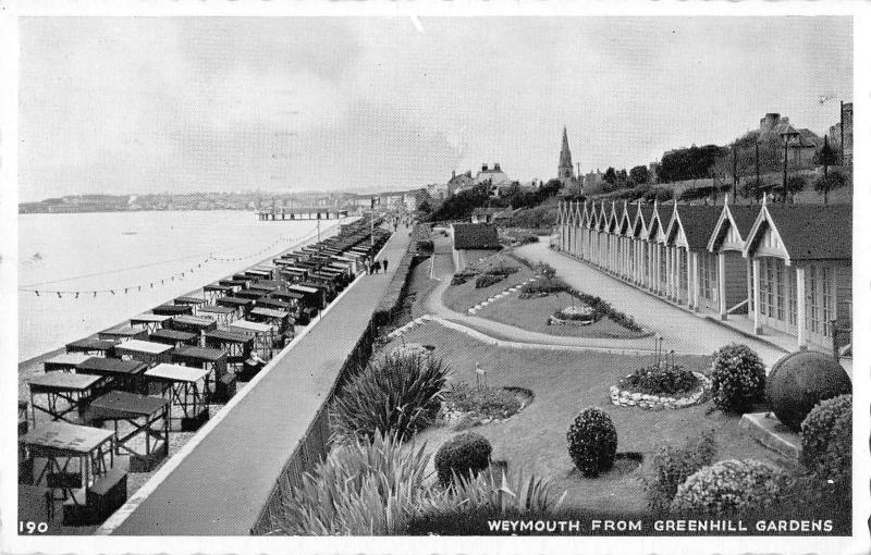 uk43 weymouth from greenhill gardens  real photo   uk