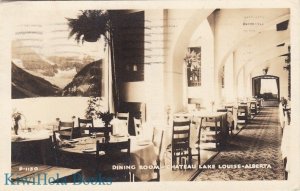 Postcard RPPC Dining Room Chateau Lake Louise Alberta Canada