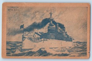 Oregon Postcard Oregon Battle Ship US Navy Ship Warship Military World War c1909