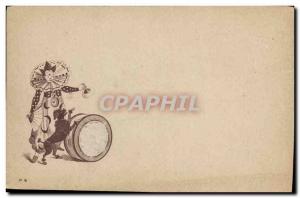 Postcard Old Clown Dog