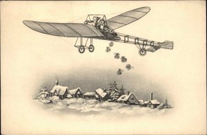 Christmas Gnomes Elves Airplane Avitaion HWB Series 184 c1910 Postcard #4