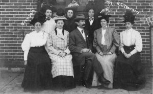 RPPC Bronson, Michigan High School Teachers Group Photo 1908 Vintage Postcard
