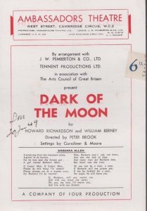 Dark Of The Moon Sandra Dorne Mystery  London Ambassadors Theatre Programme