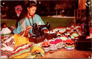 Florida Miami Musa Isle Seminole Indian Maiden Making Native Handicraft