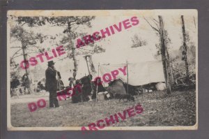 Keshena WISCONSIN RPPC 1914 INDIAN FAIR Menominee Reservation INDIANS Lunch #2