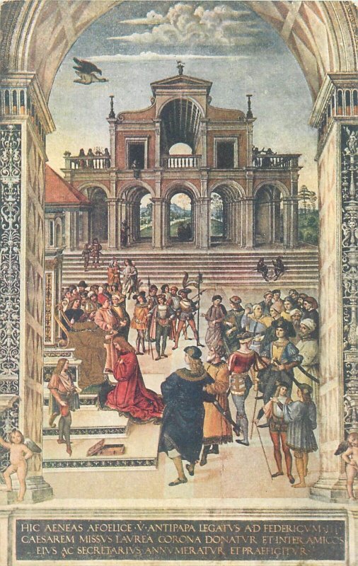 Enea Piccolomini as Pope Pius II by PINTURICCHIO Siena cathedral postcards lot 