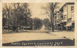 Whitefield NH Store Fronts Coffee & Tea Sign Real Photo Postcard