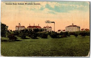 Kansas State School Campus, Winfield KS c1913 Vintage Postcard K39