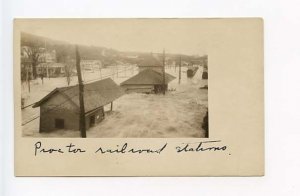 Proctor VT Railroad Station Train Depot RPPC Real Photo Postcard