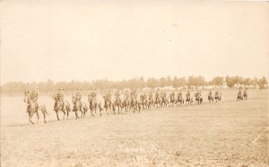 J56/ Interesting RPPC Postcard U.S. Army Soldier c1910-20 roop A Horses 122