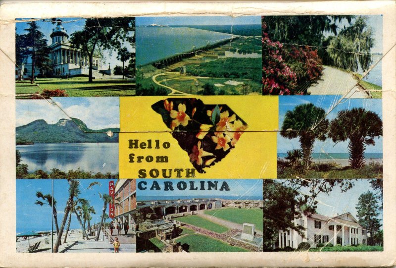 Folder -  SC.   Greetings from South Carolina   (12 views) Stains on cover, p...