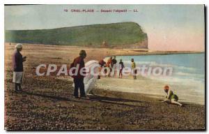 Old Postcard Criel Beach front I'Objectif